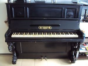 RARE PIANO C.LOCKINGEN BERLIN 1870s. ANTIQUE CLAVIER PIANINO ORIGINAL KEYS