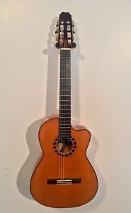 Cervantes Crossover PE Classical Guitar, Solid Palo Escrito/Cedar, Large Frets