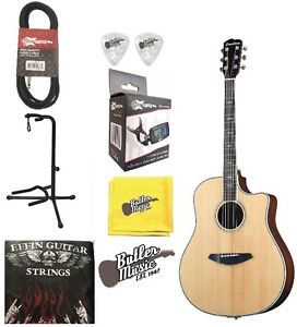 Breedlove Stage Dreadnought Solid Spruce Top A/E Guitar w/Strings, Tuner & More