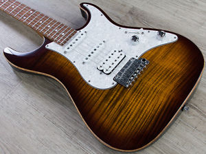 Suhr Standard Custom HSS Guitar Roasted Birdseye Maple Board Bengal Burst + Case