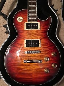 Warmoth Les Paul with Crazy Quilt Top and custom wiring w/SKB molded hard case