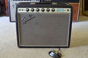 Vintage 1967 Fender Princeton Reverb Drip Edge Tube Amplifier footswitch