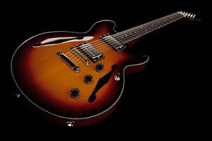 Fret King FKV3HTSB Elise Tobacco Sunburst 335 Style Semi Hollow Guitar & Gig Bag