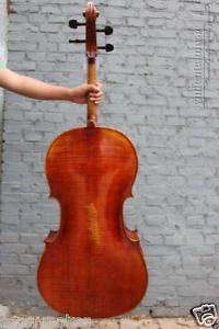 4/4 Cello Spruce Wood Flame Maple Master Level Powerful Sound Cello Bag Bow #392