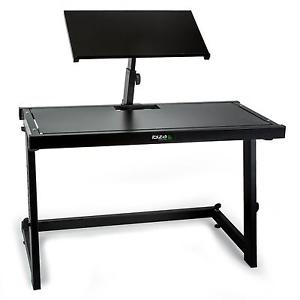 MESA CABINA DJ PUPITRE PORTATIL AJUSTE ATRIL MONTAJE ORDENADOR MEZCLADOR CABLE