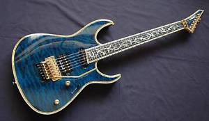 Edwards E-CY-165CTM 27fret Blue White Binding Inlay E-Guitar Free Shipping