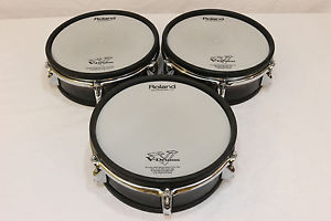 THREE Roland PD-105 BK V Drum 10" Mesh Head PD105 VDrum 125 120 TD 20 12 10 9