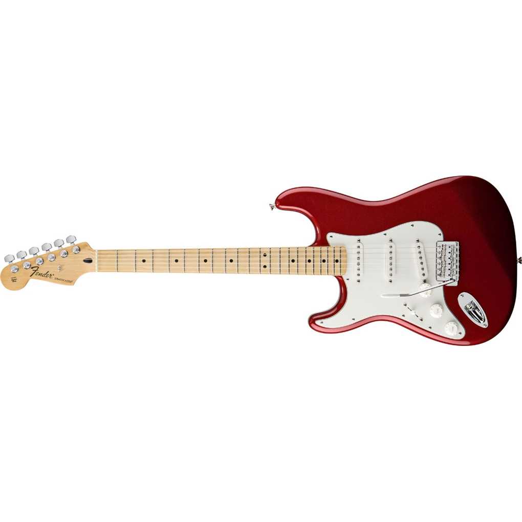 FENDER Standard Stratocaster Left Hand Candy Apple Red Maple Fingerb.