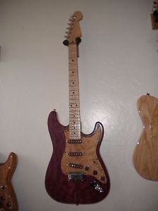Strat S Style by WEB Custom Guitars; Figured Purpleheart, USA (Hard-Tail)