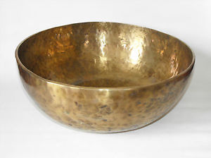 XXL Fuss Klangschale singing bowl Nepal Tibet 10250 Gramm Ton Fis+Cis+C+A Ø 50cm