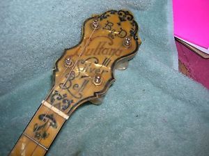1930s-1940s B&D Bacon 19 fret Gold Plated Sultana III Silver Bell Tenor Banjo