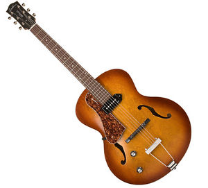 new Godin 037728 5th Avenue Arch Top Kingpin P90 Cognac Burst Left Hand Hollow B