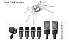 AKG Drum Conjunto Premium Kit de micrófonos para batería completo maletín
