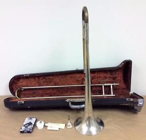Vintage King Silvertone 2B Trombone H.N. White w/ Mouthpiece & Case Ser. #244135
