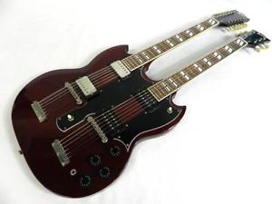 Burny RSG Double Neck Red Rare E-Guitar Free Shipping