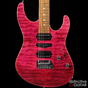 NEW SUHR CUSTOM MODERN ELECTRIC GUITAR ANGEL QUILT MAPLE IN TRANS PINK FINISH