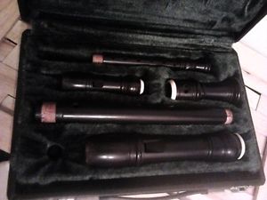 nice pair of Moeck mahogany and ivory flute