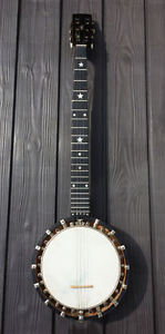 J E DALLAS ZITHER BANJO VINTAGE ANTIQUE CIRCA 1900 WITH CASE.TUNNELED 5th STRING
