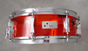 70's SONOR ACRYL 5x14" RED CHAMPION SNARE DRUM, SUPER RARE COLLECTOR