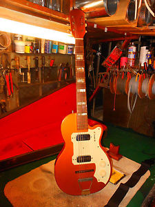 vintage Kay Stratotone Gold / Copper Set Neck Super Rare Bird 2 Pick-Ups Stack