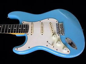 LEFTY! MJT Daphne Blue Aged Nitro Finish Custom Strat Guitar Left Hand RELIC HSC