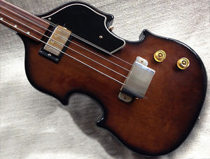 1970's Univox U1970 Lectra Fretless Vintage Hollow Fretless Electric Violin Bass