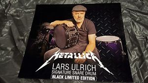 Autographed Lars Ulrich Tama Black Limited Edition Snare Drum 6.5 Metallica