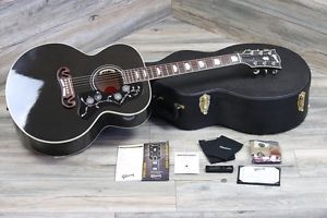 Gibson Cusotm Shop SJ-200 Jumbo Excellent Shape in Trans Black + OHSC & COA