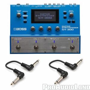 BOSS SY-300 Guitar Synthesizer Effects Pedal with Two FREE 6" Patch Cables