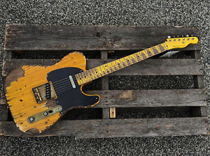 Nash T-52 AMBER Telecaster Electric Guitar EXTRA HEAVY AGING