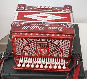 ORGANETTO DINO BAFFETTI 8 BASSI ROSSO 21 TASTI PERFETTO NUOVO fisarmonica