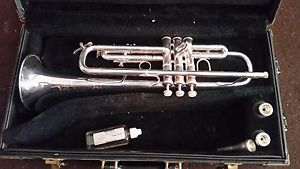 Bach Omega silver trumpet w/ extra mouthpieces and case