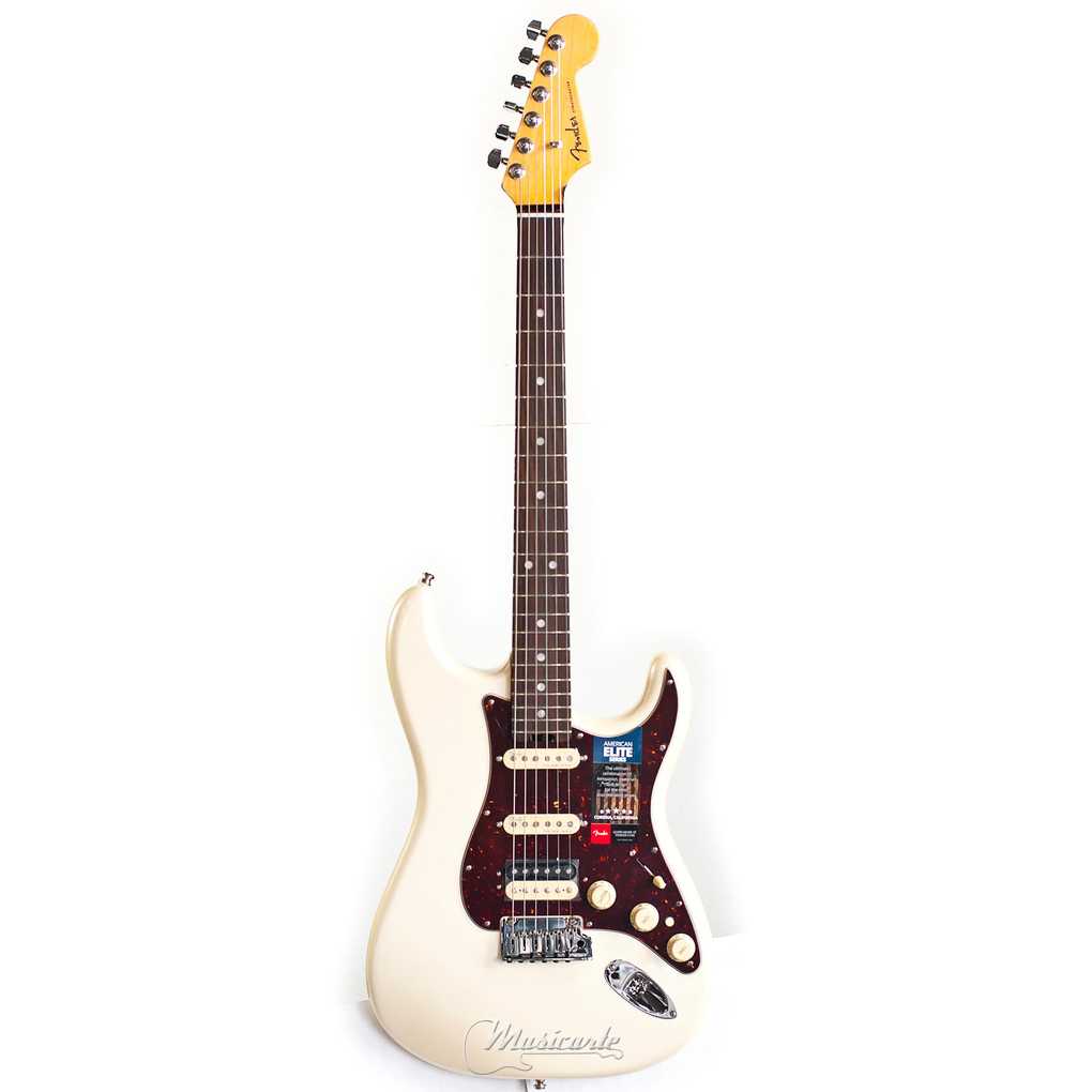 Fender American Elite Stratocaster HSS Shawbucker Olympic Pearl RW 0114110723