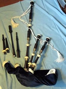David Naill DN4 Custom Bagpipes Blackwood Chanter w/ Hard Case & Extras Sterling