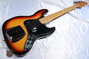 Fender 1977 JAZZ BASS 3 Tone Sunburst Used Bass Guitar Free Shipping #b616