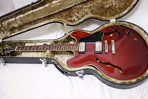 FERNANDES FSA-80 Electric Vintage Guitar ES-335 Rare Japan Vintage Red w/HC