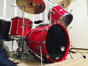 Yamaha Recording Custom Made in Japan 1980s Hot Rod Red 22, 16, 14