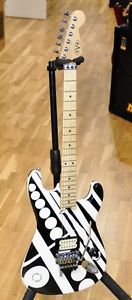 EVH Stripe Series Electric Guitar Black with White Crop Circles Van Halen Guitar