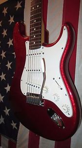 2002 Fender Mars Music Red Sparkle Stratocaster Electric Guitar w/ Case USA Made