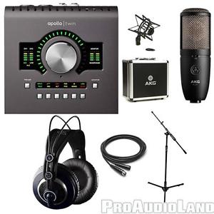 Universal Audio Apollo Twin MKII QUAD w/AKG P420 K240MKII Stands, Cables