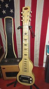 Vintage 1957 Valco Tonemaster® Lap Steel w/ Matching Amp White Pearloid Awesome!