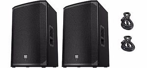 2 Electro-Voice EKX-15P 15-Inch Two-Way Powered Loudspeakers & 2 FREE XLR CABLES