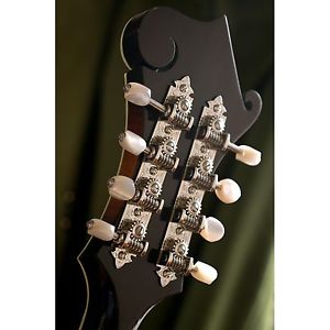 Waverly F-style Mandolin Machines with Pearl Knobs, Bright nickel