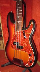 Original 1990 Fender '62 Re-Issue Precision Bass Sunburst w/ Case Plays Great!