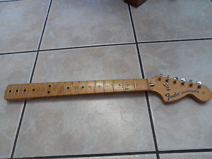 Vintage 1972 Fender Stratocaster Maple Guitar Neck W/ Original F Logo Tuners USA