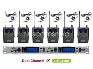 ACEMIC six transmitter wireless in ear monitor system EM-4100-6 100M UHF 928MHz