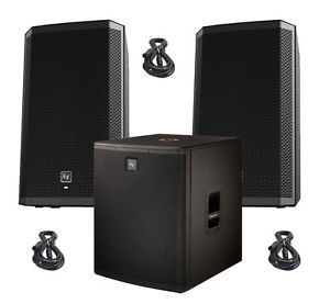 2x Electro-Voice ZLX12P Powered Speakers + EV ELX118P Amplified Subwoofer BUNDLE