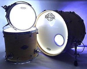 Forecast Drums Custom Cast Acrylic Drum Kit Oak Veneer with LED Lights
