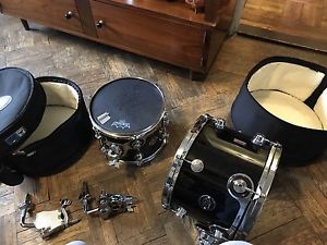 DW PERFORMANCE SERIES TOMS, BLACK MIRRA FINISH 10,12"