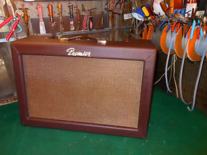 Vintage 1955 Premier T12R REVERB TREM 7591 Tube Guitar Amp 2x12 Jensen Speakers